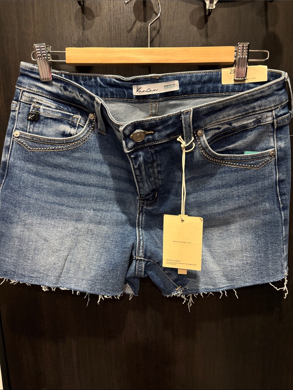 KanCan Medium Blue Denim Cutoff Shorts size 29